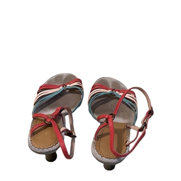 Marc Jacobs Red Pink Green Strappy High‎ Heel Sandals, Size 6 - Picture 6 of 10